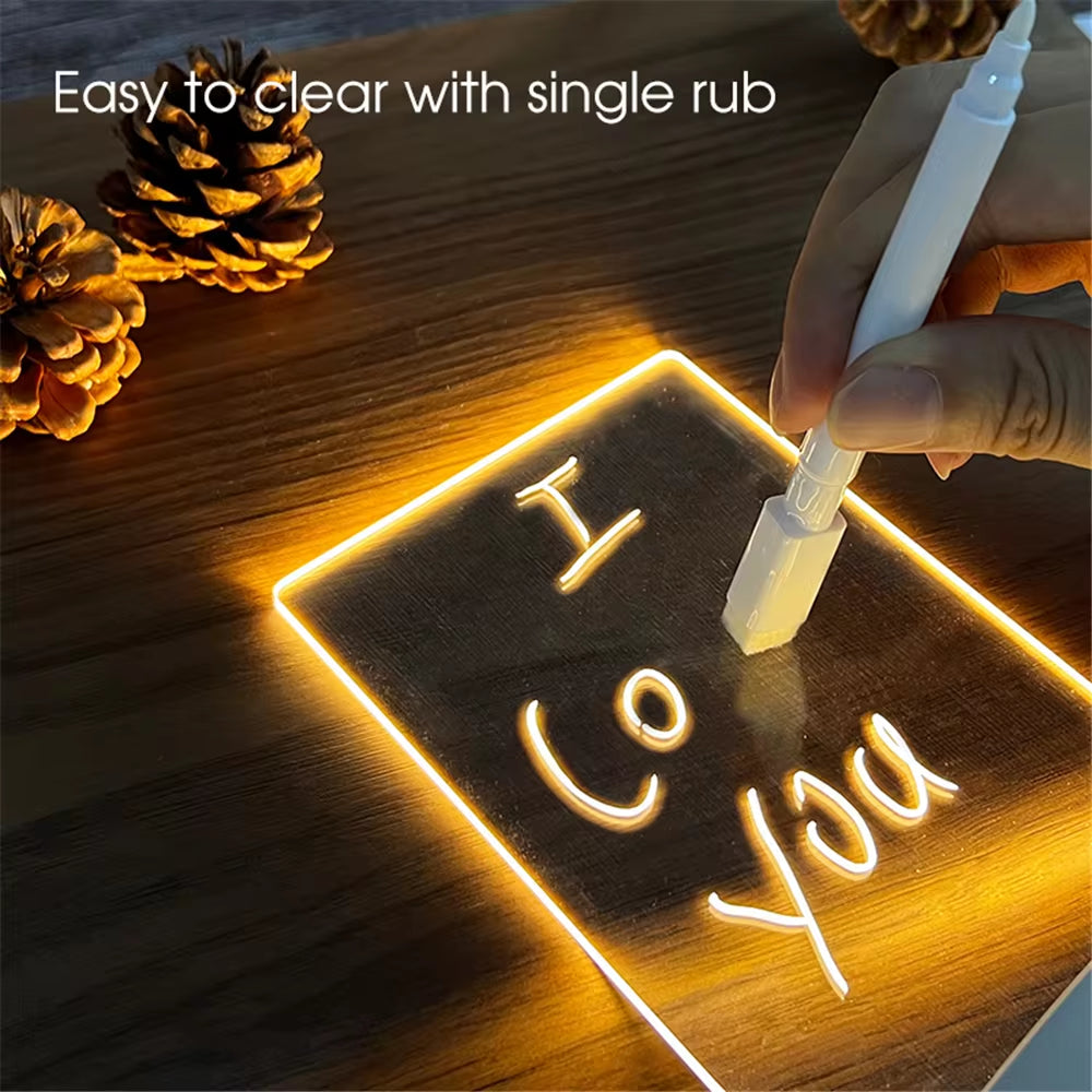 Transparent Luminous LED Night Lights - Acrylic Message Board