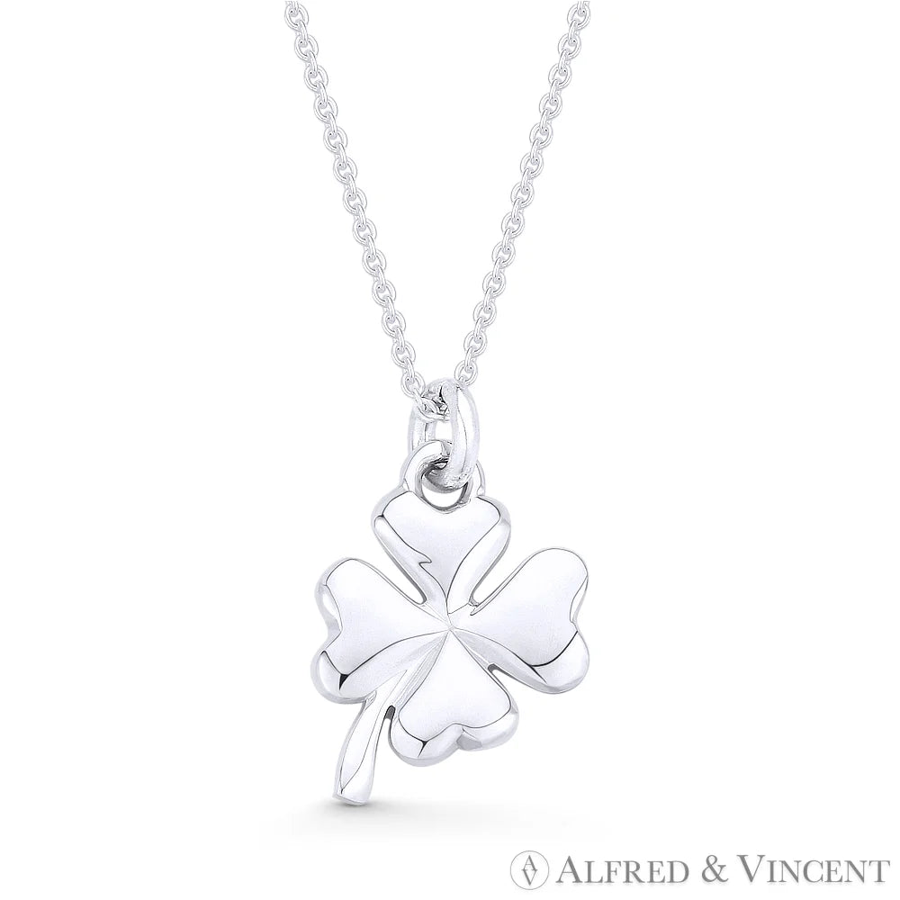 4 Leaf Clover Luck Charm Pendant 925 Sterling Silver