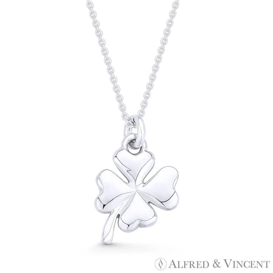 4 Leaf Clover Luck Charm Pendant 925 Sterling Silver