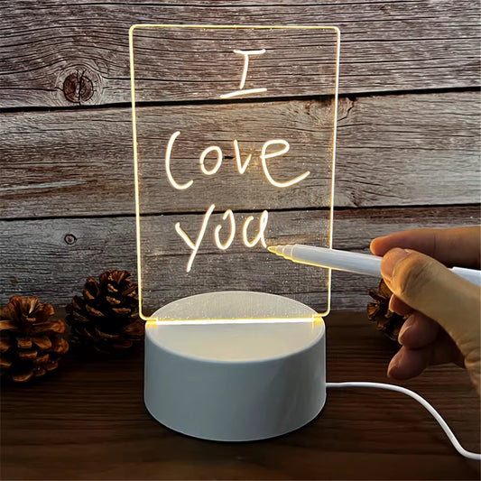 Transparent Luminous LED Night Lights - Acrylic Message Board