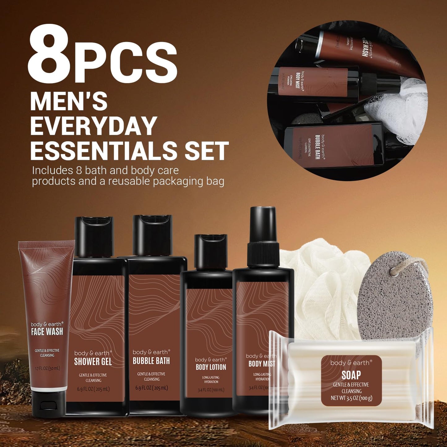 Men's Sandalwood 8 Pc Gift Set