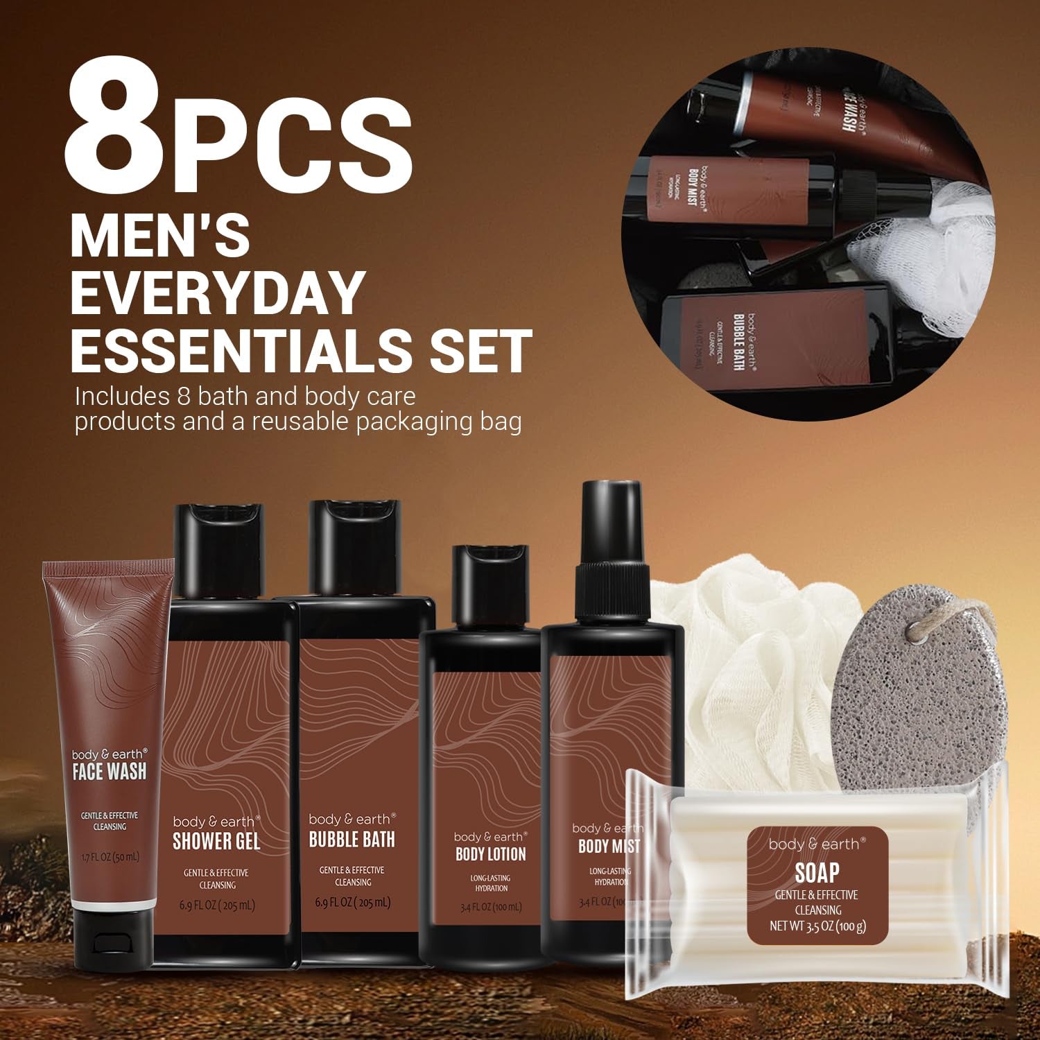 Men's Sandalwood 8 Pc Gift Set