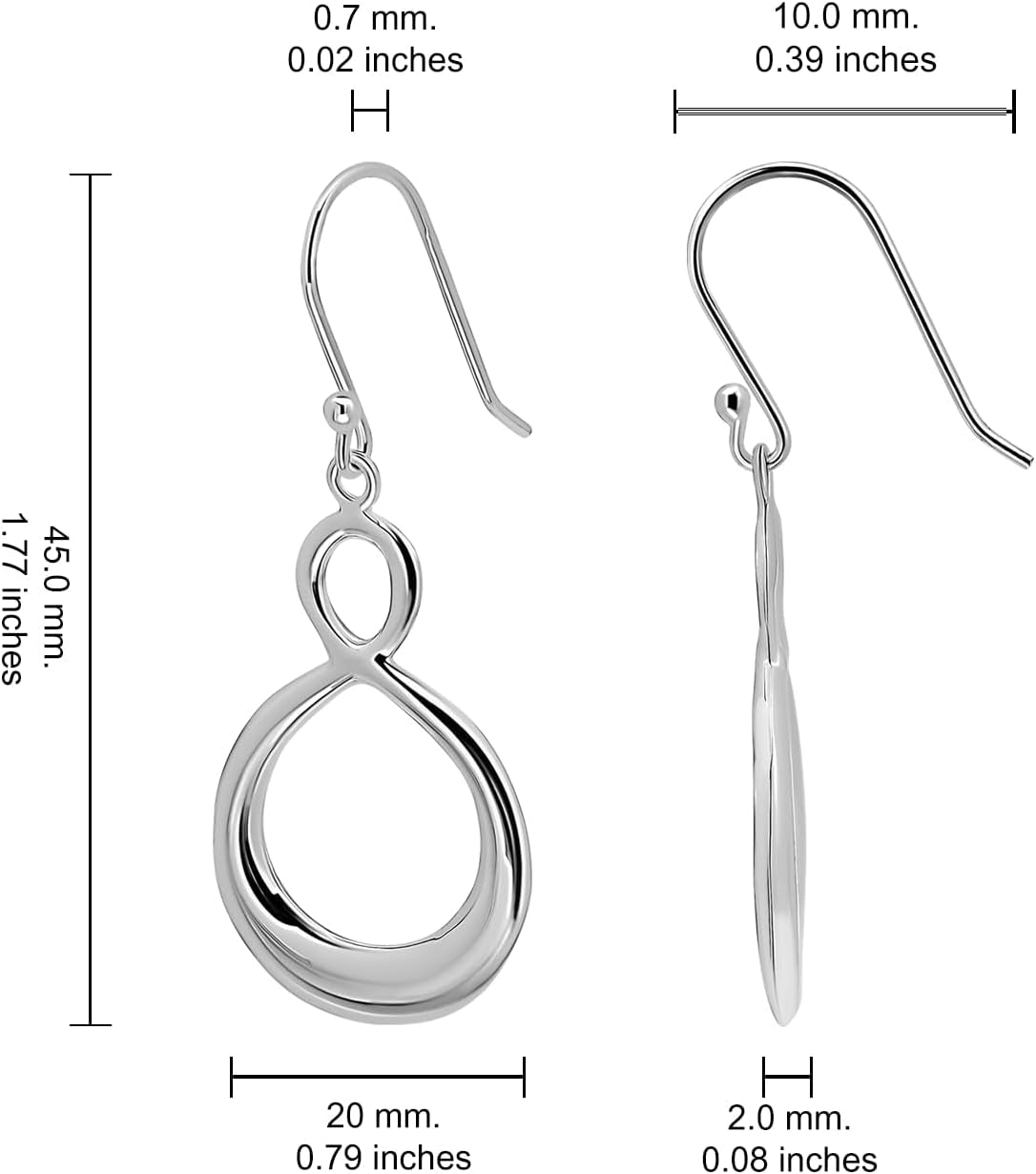 Figure Dangle Earrings 925 Sterling Silver45Mm 