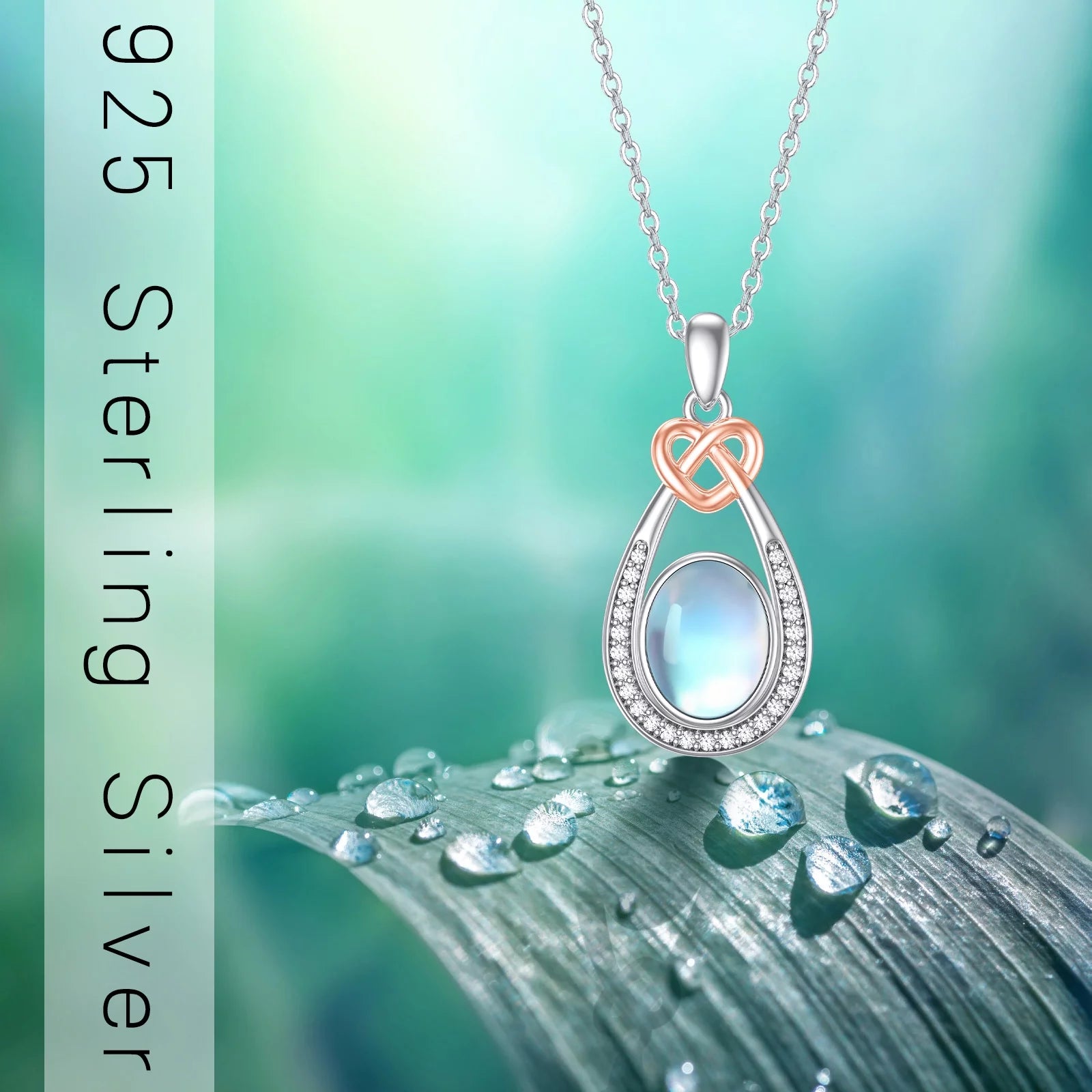 Moonstone 925 Sterling Silver Teardrop Pendant 