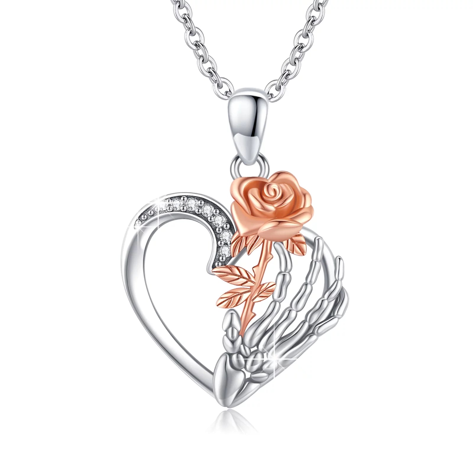 Rose Heart 925 Sterling Silver Pendant