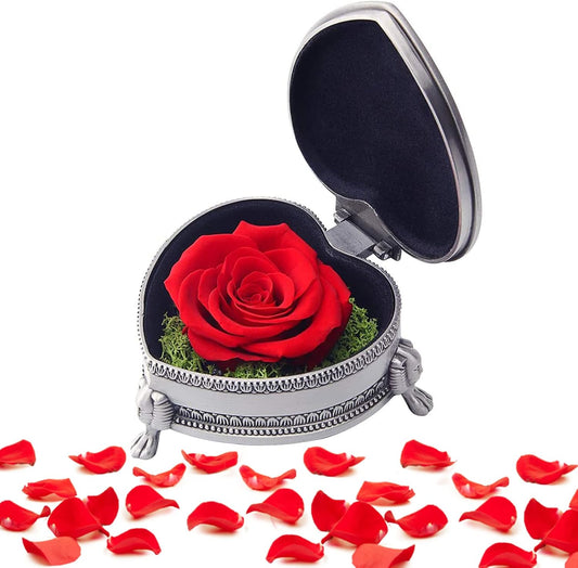 Valentines Day Gifts for Her Women, Gifts for Women Preserved Real Flower with Gift Box, Eternal Love Rose,Anniversary Women Gifts for Mom Immortal Flowers,Decor for Home