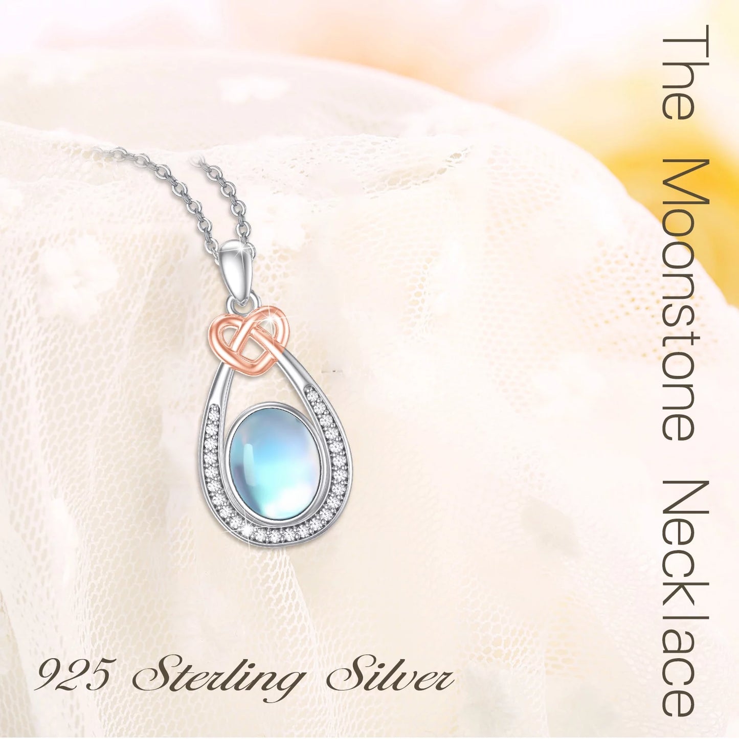 Moonstone 925 Sterling Silver Teardrop Pendant 