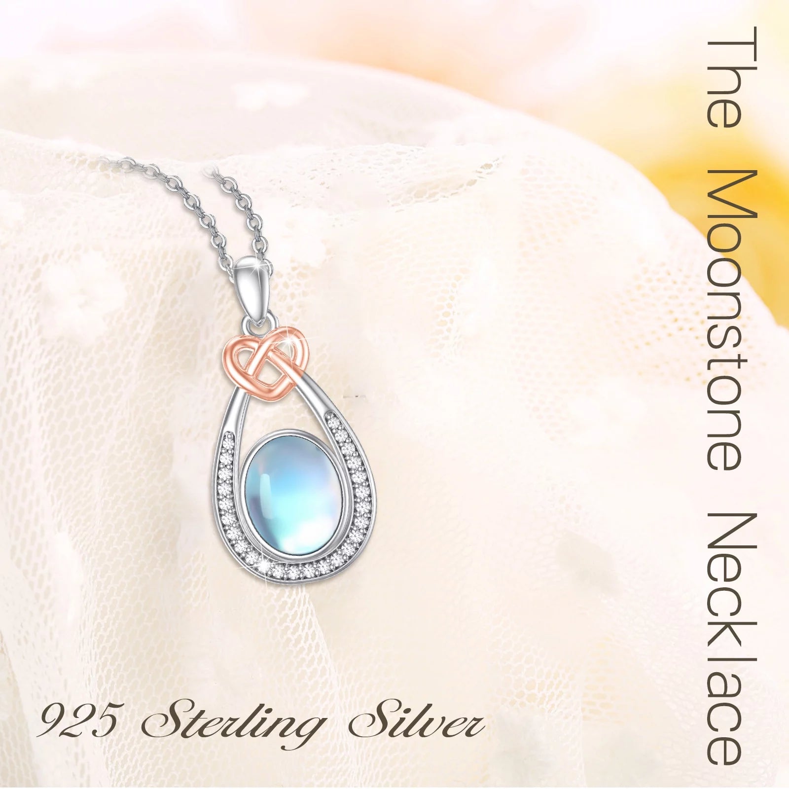 Moonstone 925 Sterling Silver Teardrop Pendant 