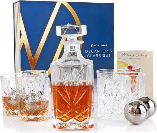 11 Pc Crystal Whiskey Decanter Set