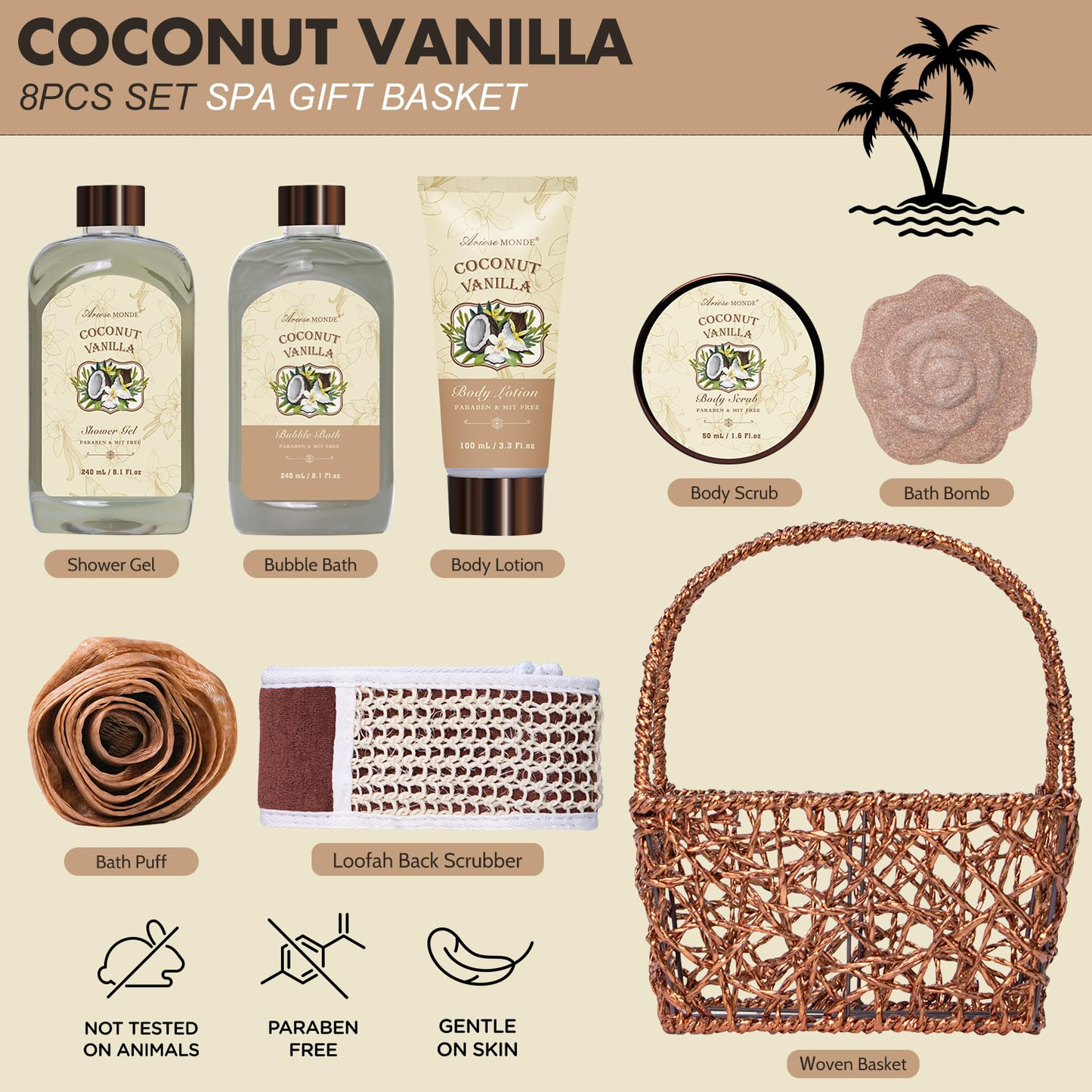 Coconut Vanilla Bath Gift Set