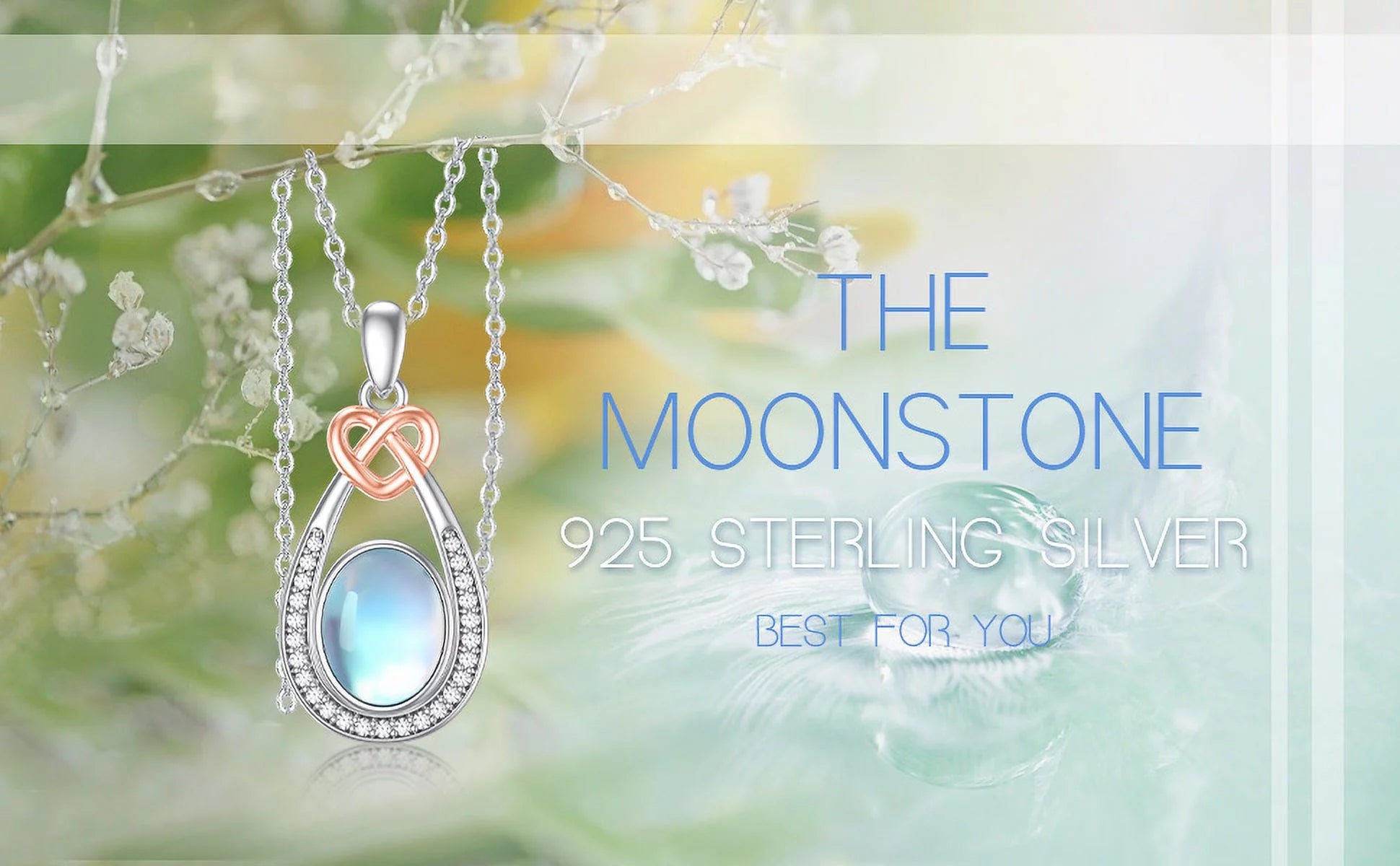 Moonstone 925 Sterling Silver Teardrop Pendant 