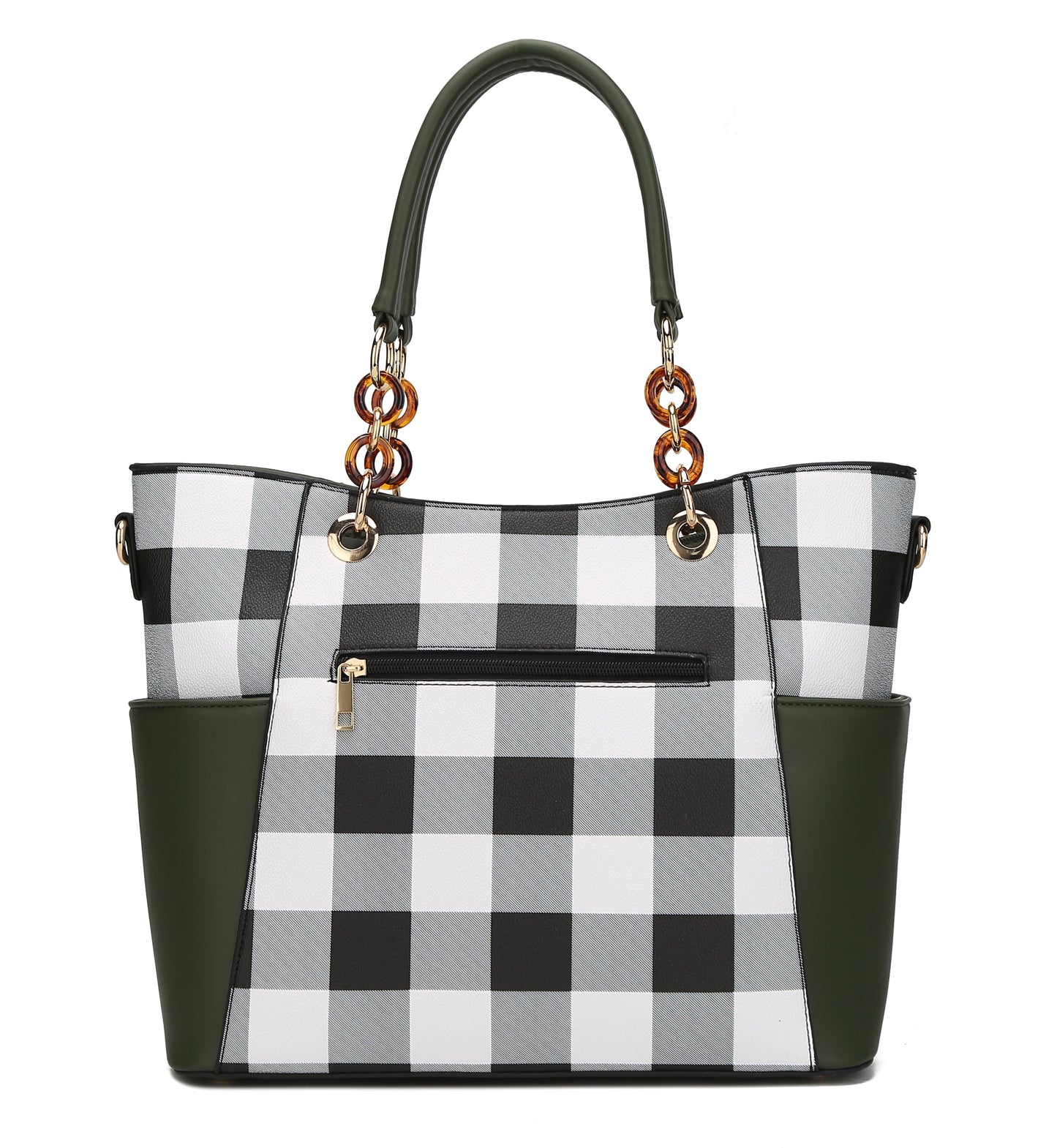 Bonita Checker Tote Bag with Wristlet Wallet